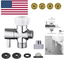 Bidet T Adapter with Shut off Valve,Metal T Valve for Bidet 7/8 X 7/8 X 1/2...