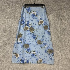 Vintage Y2K Jaclyn Smith Skirt S Powder Blue Floral Chiffon Spring Cottagecore