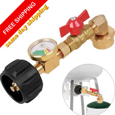 Propane Refill Adapter with Valve and Gauge, Fill 1 Pound Bottles from 20lb Tank