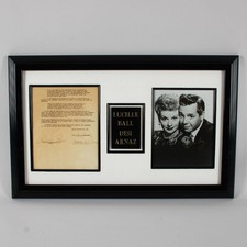 Desi Arnaz & Lucille Ball Signed Contract Display - COA JSA