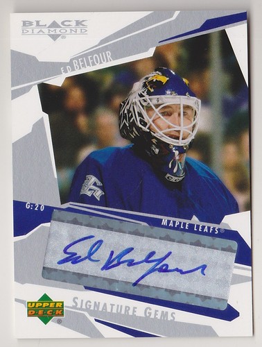 2003-04 Black Diamond Ed Belfour Auto Signature Gems Toronto Maple Leafs