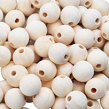 200pcs 16mm Natural Wooden Round Beads for DIY Crafts and Jewelry Making