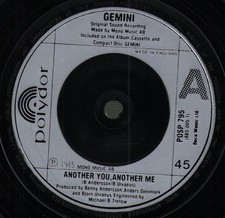 Gemini (80's Group) Another You, Another Me 7" vinyl UK Polydor 1985 7" POSP795
