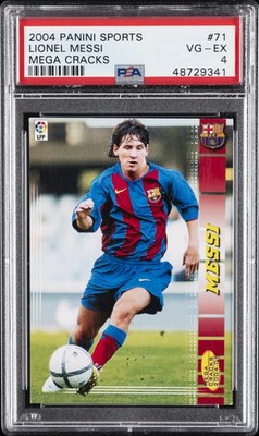 2004-05 PANINI SPORTS MEGA CRACKS #71 LIONEL MESSI ROOKIE RC PSA 4