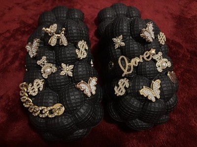 LEN & CAY CO. BLACK & GOLD CUSTOM MADE BUBBLE SLIDES
