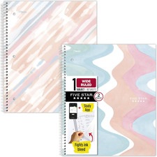 Spiral Notebook  Study App, 2 Pack, 1 Subject, Wide Ruled, 8" X 10-1/2", 80 She