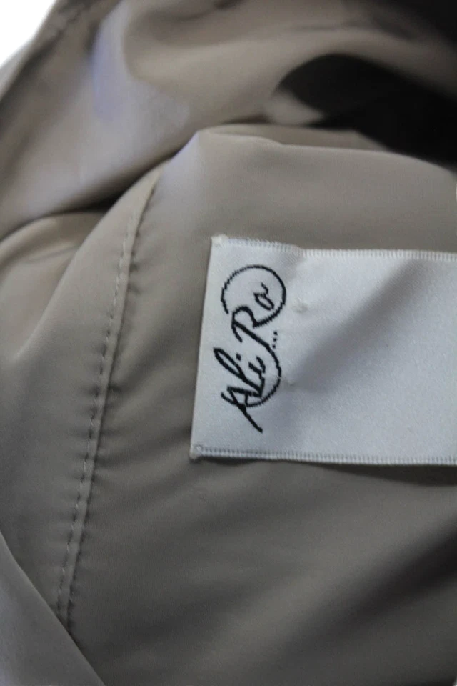 Ali Ro Womens Full Zipper Ruffled Elastic Waist Jacket Natural Beige Size 4 - Image 4 of 4