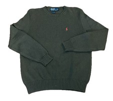 Vintage 90s Polo by Ralph Lauren 100 Cotton Sweater Brown Knit Crewneck Medium