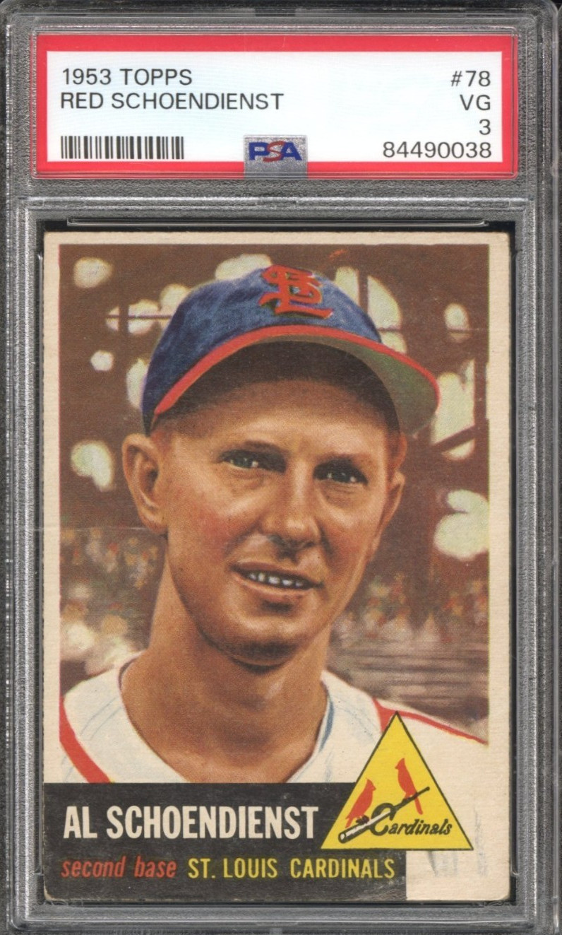 1953 Topps #78 Red Schoendienst- PSA VG 3 - St. Louis Cardinals- VSCARDS