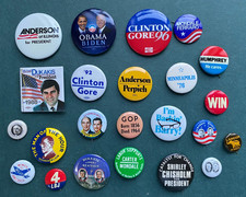 Democratic Campaign Pinbacks - Pins - Large Political Collection