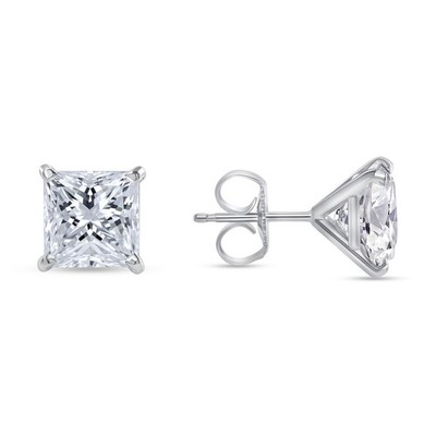 1/2 ct Princess Lab Grown Diamant Ohrringe Ohrstecker 14 K Weißgold E/VS Martini Push