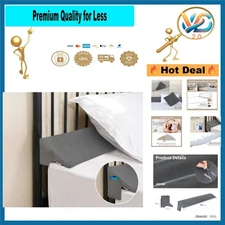 Queen Wedge Pillow Bed Gap Filler High-Density Foam Removable Cover Gray