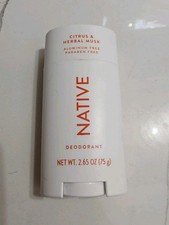 Native Deodorant Citrus Herbal Musk New Unisex 2.65 oz Aluminum Free Solid