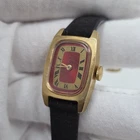 Vintage Ladies Red & Gold Roman Dial TIMEX Mechanical Wind Up Wrist Watch AS-IS