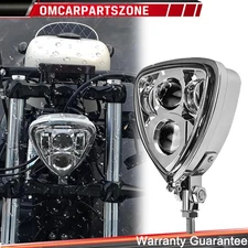 Triangle Motorcycle LED Headlight Headlamp For Harley Bobber Chopper Universal