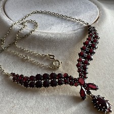 Alter Granatcollier Normgold Granat Collier ca 13 Gramm Norm Gold