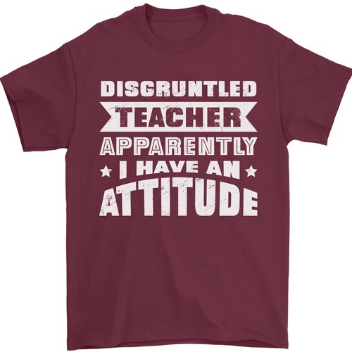 Teacher Attitude Funny Teaching Maths English Mens T-Shirt 100% Cotton - Picture 12 of 30