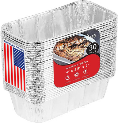 1 Lb Aluminum Foil Mini Loaf Pans (30 Pack) Disposable Small Loaf Pan   1 Pound