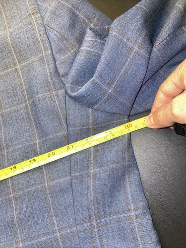 Pronto Uomo Platinum 46L Blue Windowpane Wool Blend Two Button Blazer BIG SALE - Picture 18 of 20