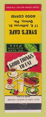 Matchbook Cover - Syke's Cafe Quincy FL WEAR