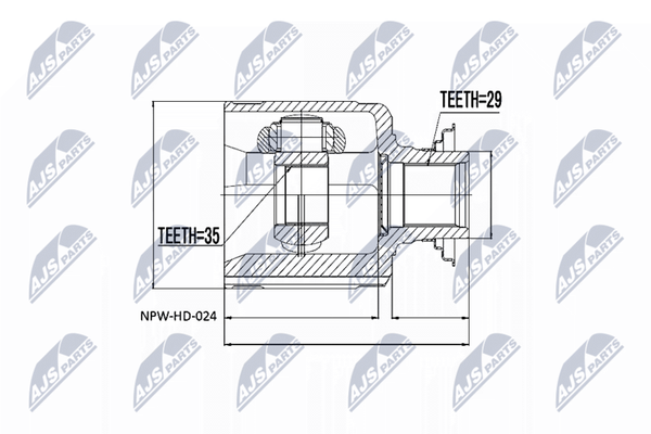 NTY Gelenksatz, Antriebswelle NPW-HD-024 FüR Honda-image