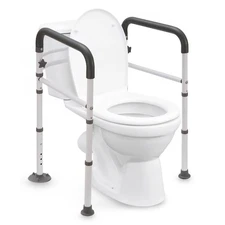 Naipo Toilet Safety Rails Frame with Handles for Seniors & Disabled, Adjustable