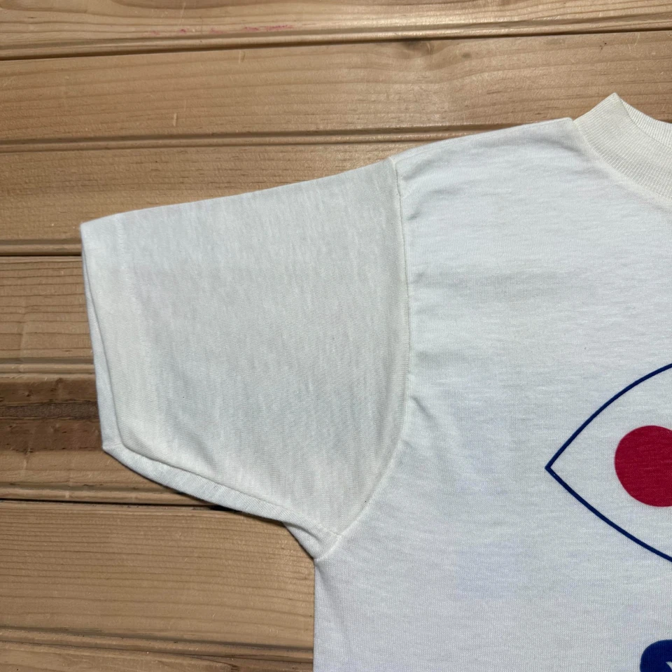 Camisa Publicitaria Promocional Cita Divertida Tienda de Comestibles ACME Años 70 De Colección Pequeña Foto 4 de 4