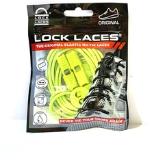 Lock Laces Elastic No Tie Shoelaces One Size Fits All neon yellow green sport