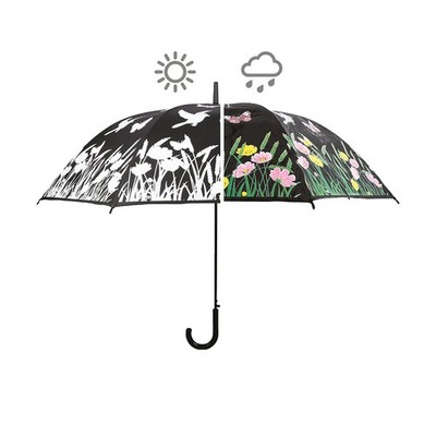 Esschert Design Farbverändernder Regenschirm Vögel