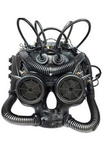 Steampunk Respirator Skull mask Silver 