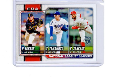 2026 Topps #203 PAUL SKENES YAMAMOTO SANCHEZ ERA LEADERS FREE SHIPPING
