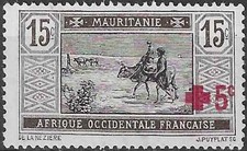 Timbre Croix rouge Mauritanie (Colonies françaises) 35 * - 85727FK
