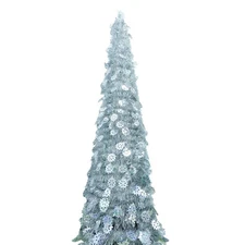 1.5m Nice Laser Snowflake Christmas Decor Convenient To Foldable Christmas Tree