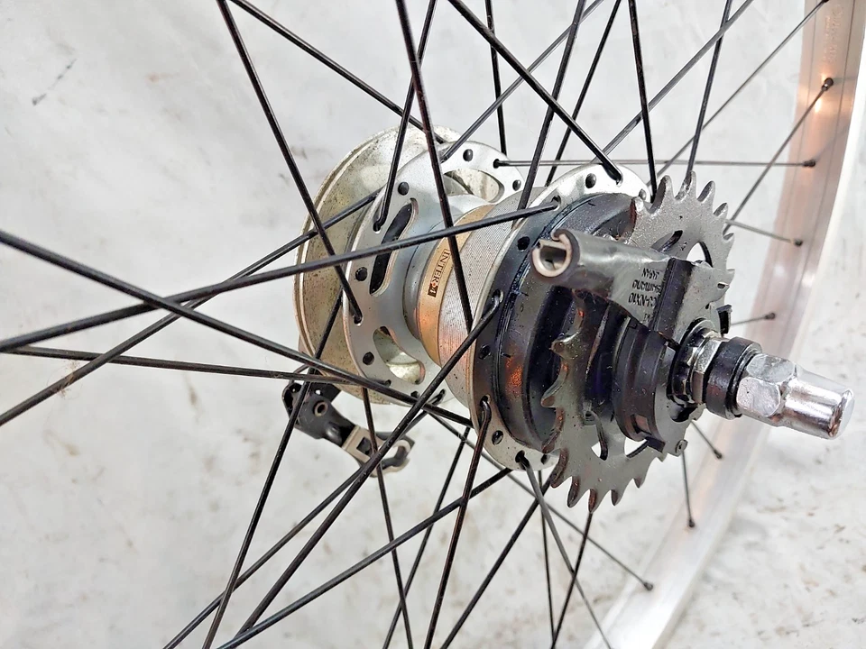 Rueda trasera para bicicleta MTB Shimano HB-RM35 24" 4 velocidades montaña rusa AV reclinada remitente a EE. UU. Foto 3 de 4