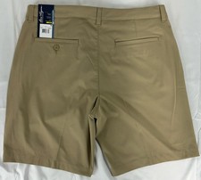 NWT Ben Hogan Men's 34 Tan UPF 50 Golf Shorts Active Flex Moisture Wicking