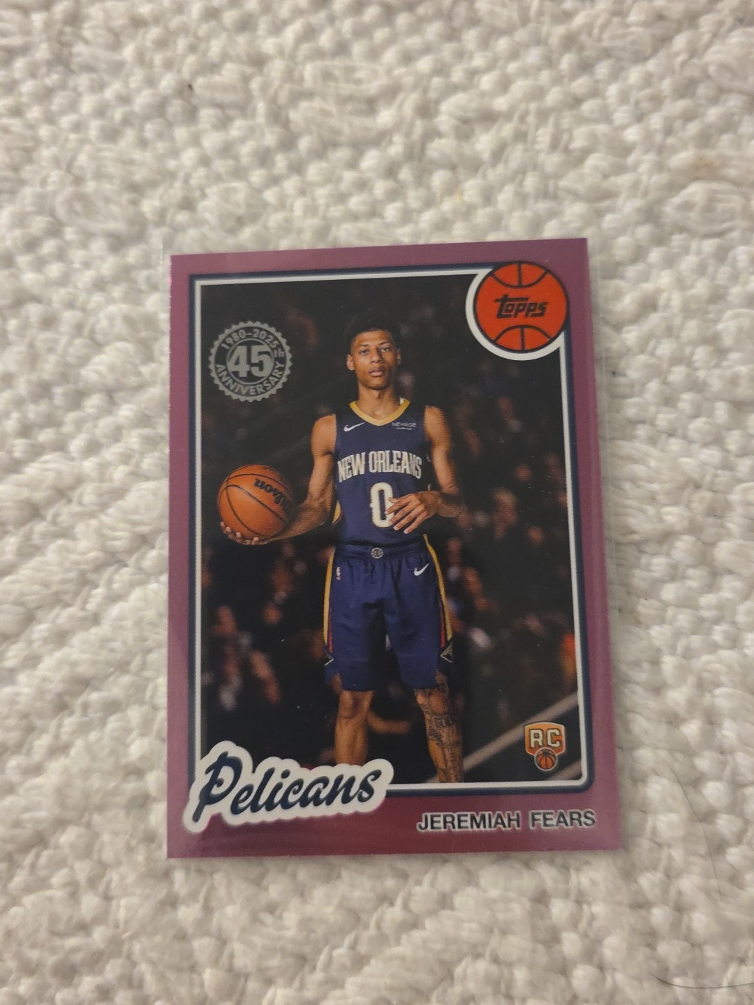 2025-26 Topps #80BK-98 Jeremiah Fears 1980-81 Topps Basketball Pink Holo Foil