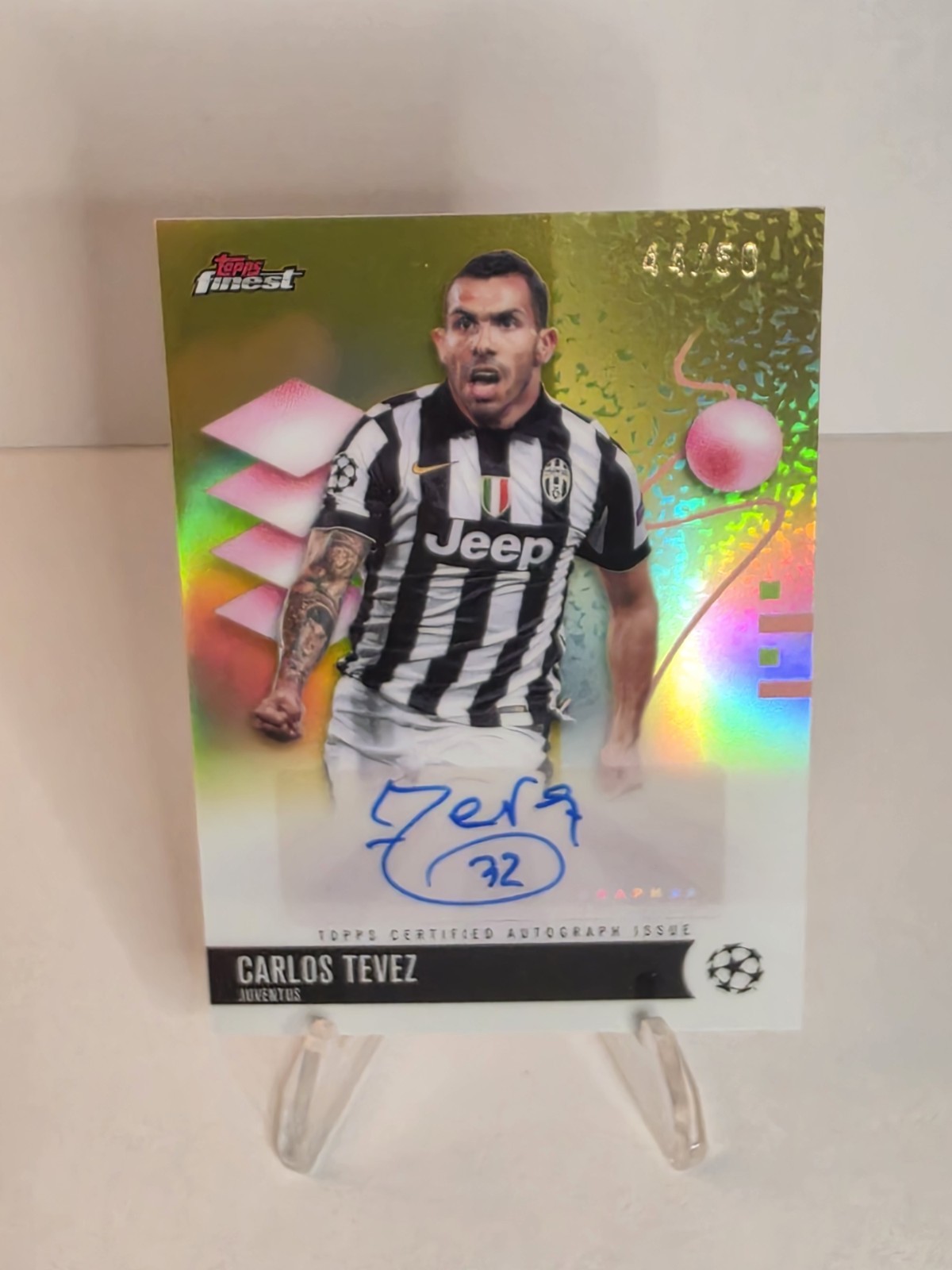 2025-2026 Topps Finest Carlos Tevez Gold /50 Autograph
