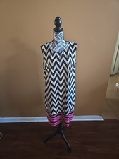 EASY GEOMETRIC PRINT BLACK AND CREAM DRESS