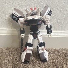 Police Transforming Robot Action Figure w/ Blaster Gun Accessory White/Black