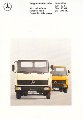 MERCEDES Baustellen LKW 6.5 13 T Tonner 709 1320 Prospekt Brochure 1988 13