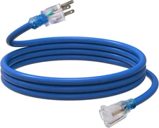 10 Ft Outdoor Extension Cord, 12/3 SJTW Heavy Duty Waterproof Power Cable, 3 Pro