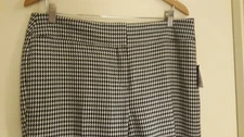 Kasper New Womens  Houndstooth Straight Leg Pants Petite 12