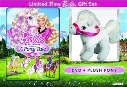Barbie und ihre Schwestern im Pony Märchen Neu DVD Zeitlich begrenzt Plüsch Pony Geschenkset - Bild 1 von 1