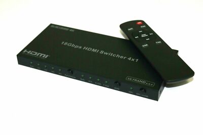 Blackbird 4K HDMI Switch, 4x1, HDR, 18G, 4K@60Hz, YCbCr 4:4:4, HDCP 2.2
