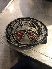 1991 Vintage  Proud To Be An American   Belt Buckle Silver/blue/red G16 