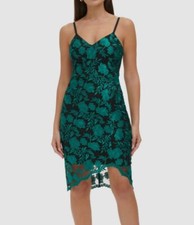 Guess Womens Black Two-Tone Embroidered Slip Dress Size 16