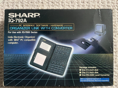 Sharp IQ-792A PC Interface Software/Hardware - Organizer Link with Converter
