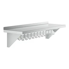 15" x 48" Stainless Steel Wall Pot Pan Rack Shelf Commercial Restaurant Kitchen