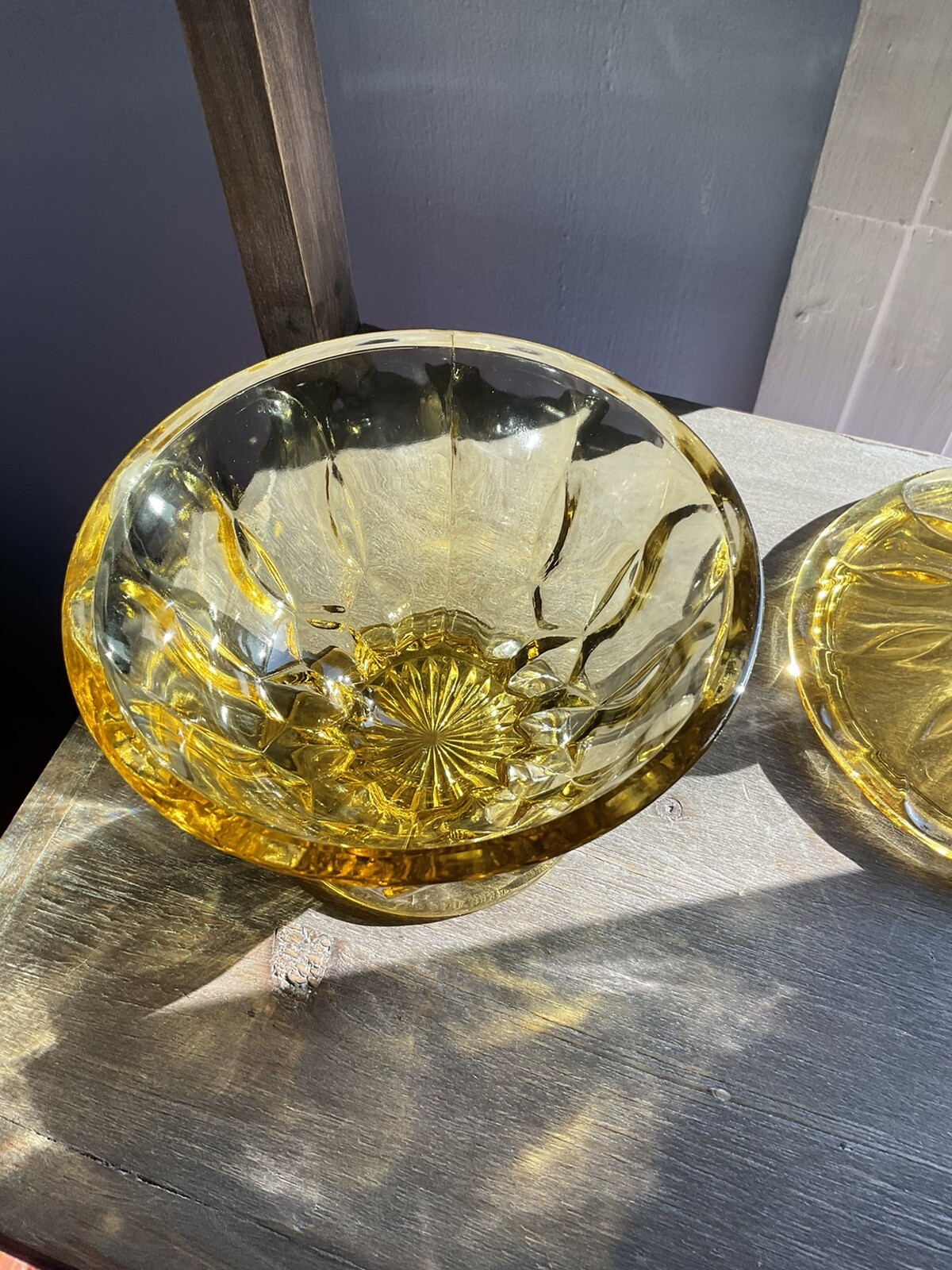 Vintage Anchor Hocking Fairfield Amber Glass Candy Dish