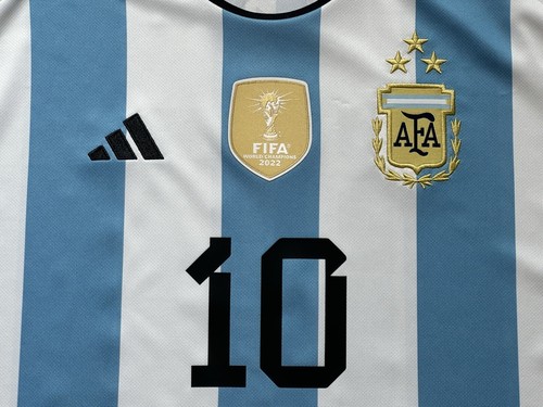 2022/23 Argentina Home Jersey #10 Messi Medium World Cup Champions 3 STAR kit - Picture 7 of 21